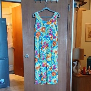 Jam's World Floral Slvls Maxi Dress M w Pockets